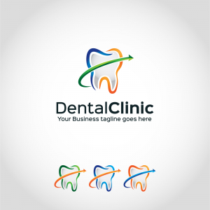 وکتور لوگو دندان و دندانپزشکی زمینه سفید